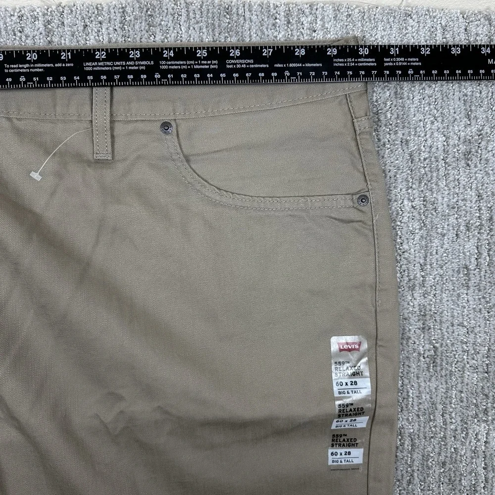 Levi's 559 Beige Relaxed Straight Jeans‎ Size W60 X L28 Big & Tall NWT